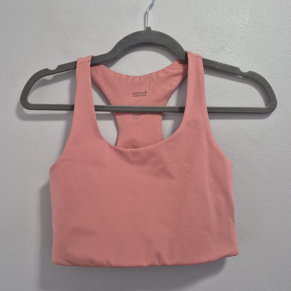 Girlfriend Collective NWOT Paloma Racerback Bra In Salmon Pink Size Small